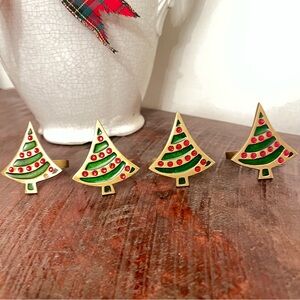 Vintage Christmas Tree Napkin Rings